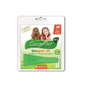 Капли от блох и клещей GreenFort  для средних пород собак / 1,5 мл
