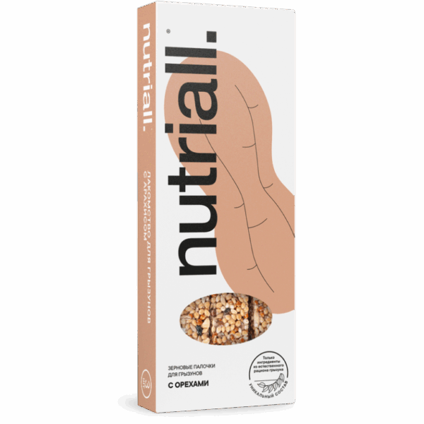 Зерновые палочки Nutrial для грызунов с орехами 3шт / 90 гр.