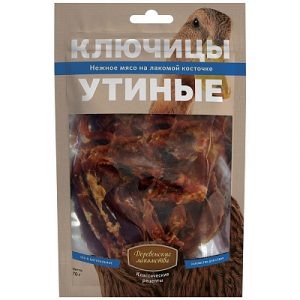 ДЕРЕВЕНСКИЕ ЛАКОМСТВА для собак Ключицы утиные / 70 гр.