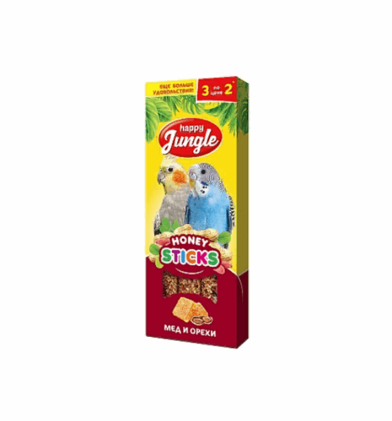 Палочки Happy Jungle для птиц мед и орехи / 3 шт.
