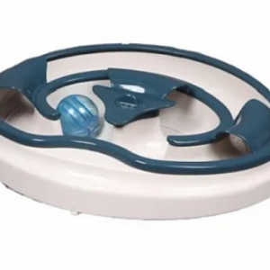 Игрушка для кошек Трек белое основание с шариком