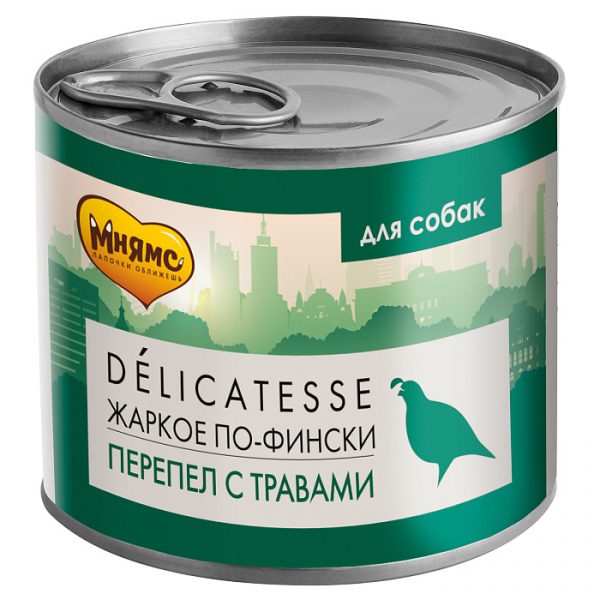 МНЯМС для собак Жаркое по-фински перепел с травами / 200 гр.