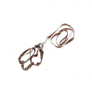 Комплект нейлон поводок + шлейка / 15 мм поводок 120см, шлейка 20-40см