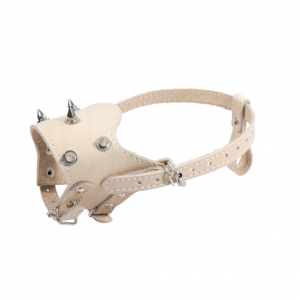 Намордник кожаный с шипами / 120х120х110мм