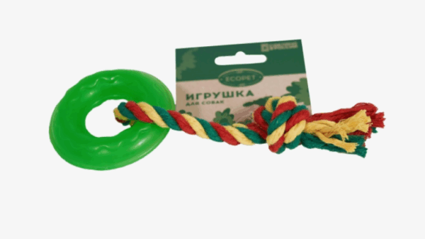 Игрушка для собак Кольцо Космос Ecopet с канатом / 26 см
