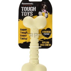 Игрушка для собак нейлон Кость бежевая / 16х6х3 см