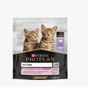 ПРОПЛАН DELICATE KITTEN для котят с индейкой с чувствительным пищеварением / 200 гр.