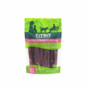 ТИТБИТ для собак Колбаски миланские / 370 гр.