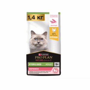 ПРОПЛАН NATUREL EL для стерилизованных кошек защита органов с курицей / 1,5 кг.