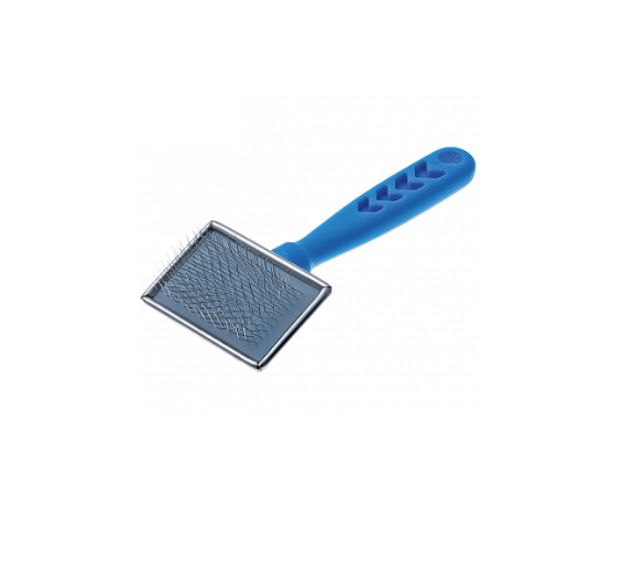 Пуходерка DeLIGHT металл. с пластиковой синей ручкой, малая